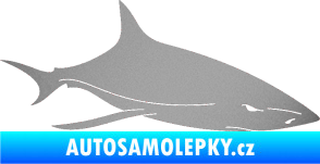 Samolepka Žralok 008 pravá stříbrná metalíza