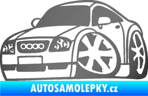 Samolepka Audi TT karikatura levá grafitová metalíza