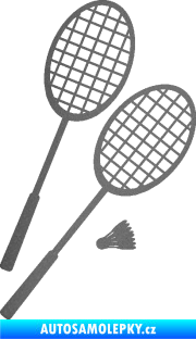 Samolepka Badminton rakety pravá grafitová metalíza