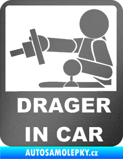 Samolepka Drager in car 004 grafitová metalíza