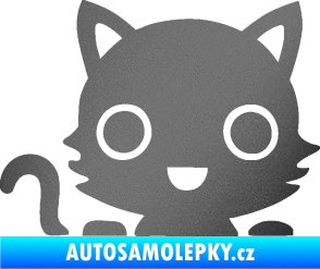 Samolepka Kočka 014 levá kočka v autě grafitová metalíza
