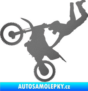 Samolepka Motorka 008 levá motokros freestyle grafitová metalíza