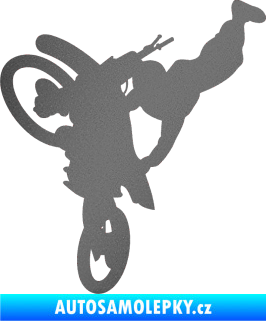 Samolepka Motorka 032 levá motokros freestyle grafitová metalíza
