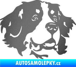 Samolepka Pes 131 pravá bernský salašnický pes grafitová metalíza