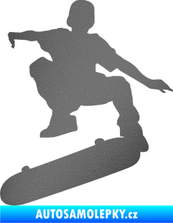 Samolepka Skateboard 004 levá grafitová metalíza