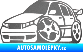 Samolepka Škoda Fabia 001 karikatura levá grafitová metalíza