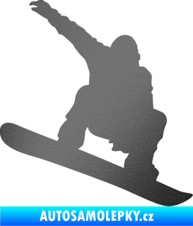 Samolepka Snowboard 021 pravá grafitová metalíza