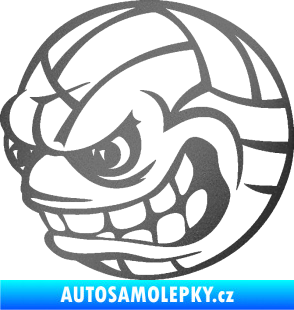 Samolepka Volejbalový míč 001 levá s obličejem grafitová metalíza