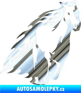 Samolepka Animal flames 006 pravá kůň chrom fólie stříbrná zrcadlová