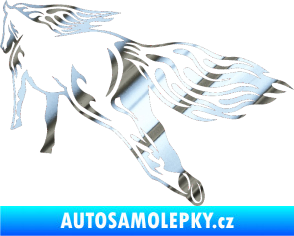 Samolepka Animal flames 009 levá kůň chrom fólie stříbrná zrcadlová