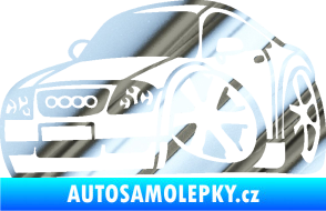 Samolepka Audi TT karikatura levá chrom fólie stříbrná zrcadlová