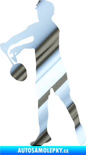 Samolepka Badminton 002 levá chrom fólie stříbrná zrcadlová