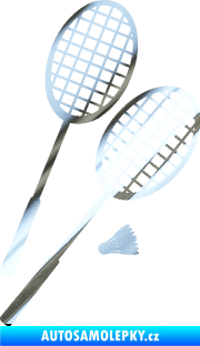 Samolepka Badminton rakety pravá chrom fólie stříbrná zrcadlová