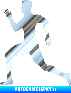 Samolepka Běžec 003 levá chrom fólie stříbrná zrcadlová