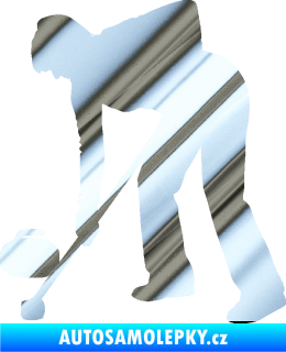 Samolepka Curling 002 levá chrom fólie stříbrná zrcadlová