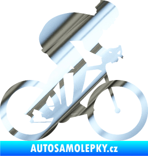 Samolepka Cyklista 008 pravá chrom fólie stříbrná zrcadlová