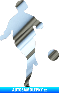 Samolepka Fotbalista 002 pravá chrom fólie stříbrná zrcadlová