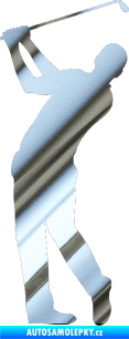 Samolepka Golfista 002 levá chrom fólie stříbrná zrcadlová