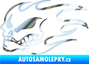 Samolepka Head - lebka - levá chrom fólie stříbrná zrcadlová