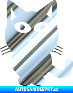 Samolepka Kočka 034 levá chrom fólie stříbrná zrcadlová