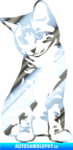 Samolepka Koťátko 006 levá chrom fólie stříbrná zrcadlová