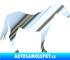 Samolepka Kůň 005 pravá chrom fólie stříbrná zrcadlová