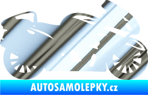 Samolepka Motorka 048 pravá silniční chrom fólie stříbrná zrcadlová