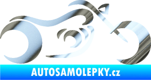 Samolepka Motorka 057 pravá obrys chrom fólie stříbrná zrcadlová