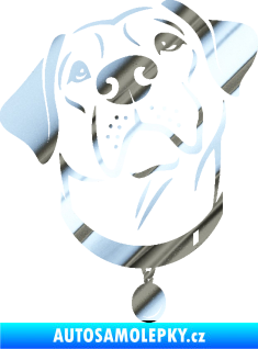 Samolepka Pes 119 levá Labrador chrom fólie stříbrná zrcadlová