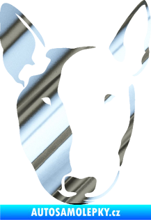 Samolepka Pes 145 levá anglický teriér chrom fólie stříbrná zrcadlová