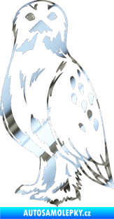 Samolepka Predators 061 levá sova chrom fólie stříbrná zrcadlová