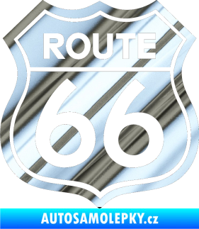 Samolepka Route 66 - jedna barva chrom fólie stříbrná zrcadlová