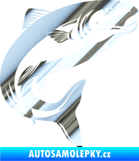 Samolepka Ryba 017 pravá  chrom fólie stříbrná zrcadlová