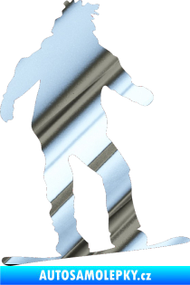 Samolepka Snowboard 008 levá chrom fólie stříbrná zrcadlová