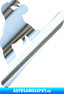 Samolepka Snowboard 022 levá chrom fólie stříbrná zrcadlová