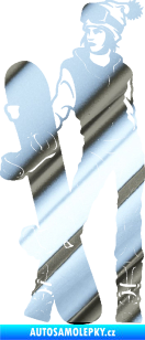 Samolepka Snowboard 037 levá chrom fólie stříbrná zrcadlová