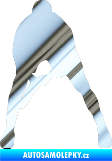 Samolepka Tenista 004 levá chrom fólie stříbrná zrcadlová