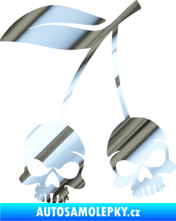 Samolepka Třešně 002 levá lebky chrom fólie stříbrná zrcadlová