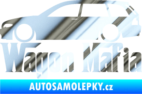 Samolepka Wagon Mafia 002 nápis s autem chrom fólie stříbrná zrcadlová