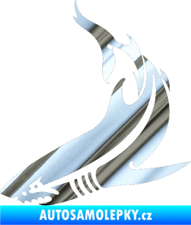 Samolepka Žralok 005 levá chrom fólie stříbrná zrcadlová