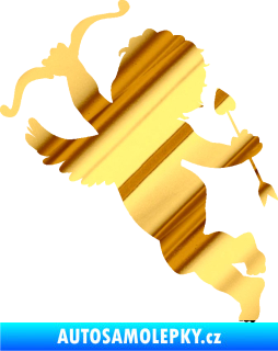 Samolepka Amor 002 levá chrom fólie zlatá zrcadlová