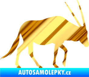 Samolepka Antilopa 001 pravá chrom fólie zlatá zrcadlová