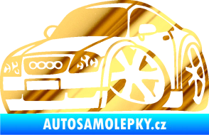 Samolepka Audi TT karikatura levá chrom fólie zlatá zrcadlová