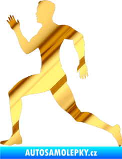 Samolepka Běžec 003 levá chrom fólie zlatá zrcadlová