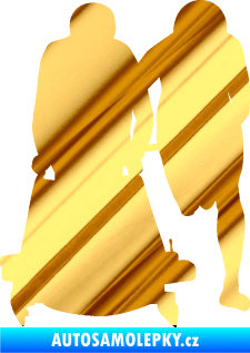 Samolepka Boby 002 levá chrom fólie zlatá zrcadlová