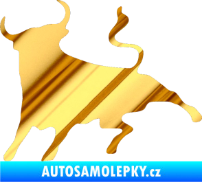 Samolepka Býk 002 levá chrom fólie zlatá zrcadlová