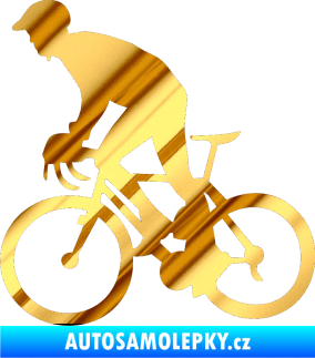 Samolepka Cyklista 003 levá chrom fólie zlatá zrcadlová