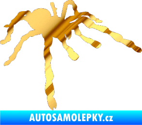 Samolepka Pavouk 013 - pravá chrom fólie zlatá zrcadlová