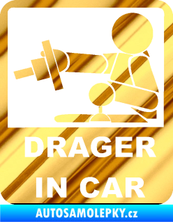 Samolepka Drager in car 004 chrom fólie zlatá zrcadlová