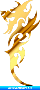 Samolepka Dragon 009 levá chrom fólie zlatá zrcadlová